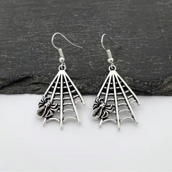 Spiderweb Dangle Earrings - Picture 2 of 6